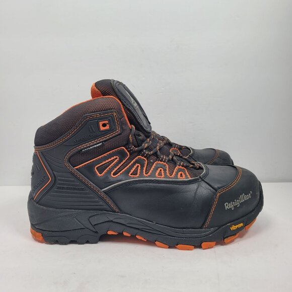 RefrigiWear Men\'s Black & Orange Insulated Waterproof Work Boots US Size 9.5 main image 4